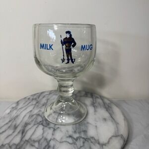 Vintage West Virginia Mountaineers "Milk Mug" Beer Glass Goblet